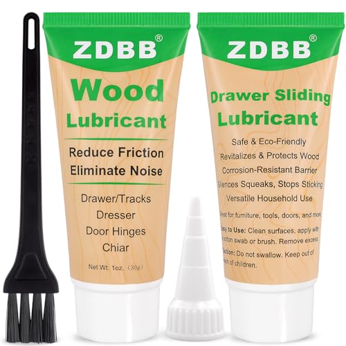 ZDBB Wood Drawer Wax Lubricant Paste Lubricant Wear-Resistant Eliminate Sticking Noise Loosen Drawer Slide Grease for Wood Furniture Window Track Sliding Glass Doors Hinges 1 oz 2-Pack