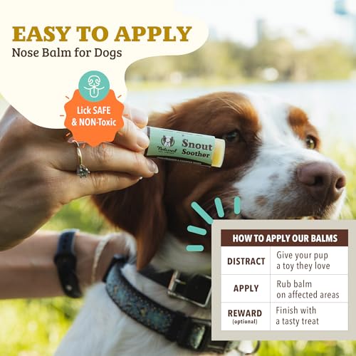 Natural Dog Company Snout Soother Balm - Nose Moisturizer & Dog Dry Nose Solution, Non-Toxic, Lick Safe, Organic Ingredients, Protects and Heals Natural Vitamin E and Chamomile Extract, 0.15 oz Stick