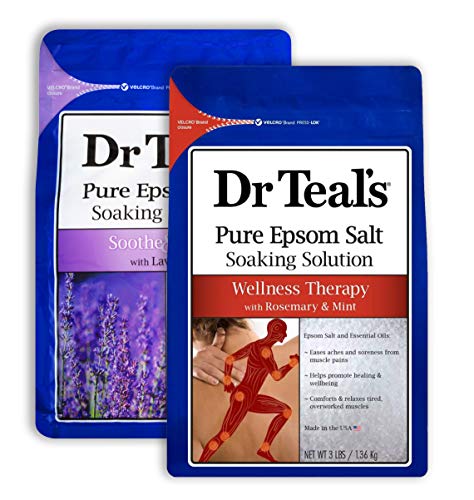Dr Teal's Epsom Salt Bath Combo Pack (6 Lbs Total), Soothe & Sleep With Lavender, And Wellness Therapy With Rosemary And Mint #TOP7
