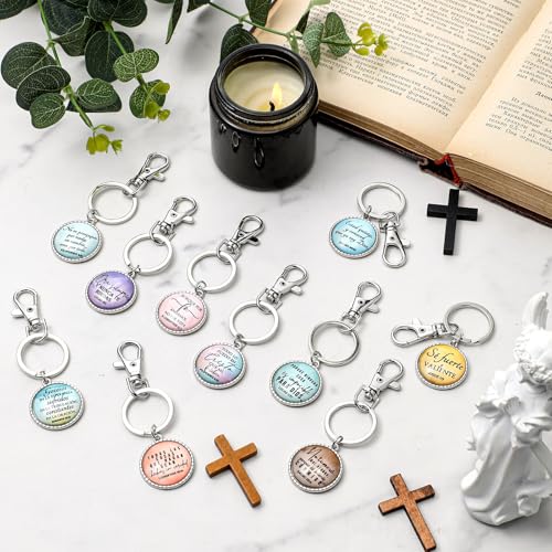 Image of 30 Pcs Spanish Christian Gift for Woman Spanish Bible Verse Keychain Scripture Quote Inspirational Gift for Women