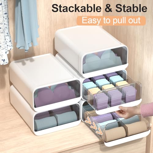 Underwear-Organizer-Drawer-15-Cells-Plastic-Sock-Underwear-Storage-Drawer-Stackable-Closet-Organizers-and-Storage-Box-for-Bras-Socks-Scarves-Ties-Belt-Queen-Size-White-1-Pcs