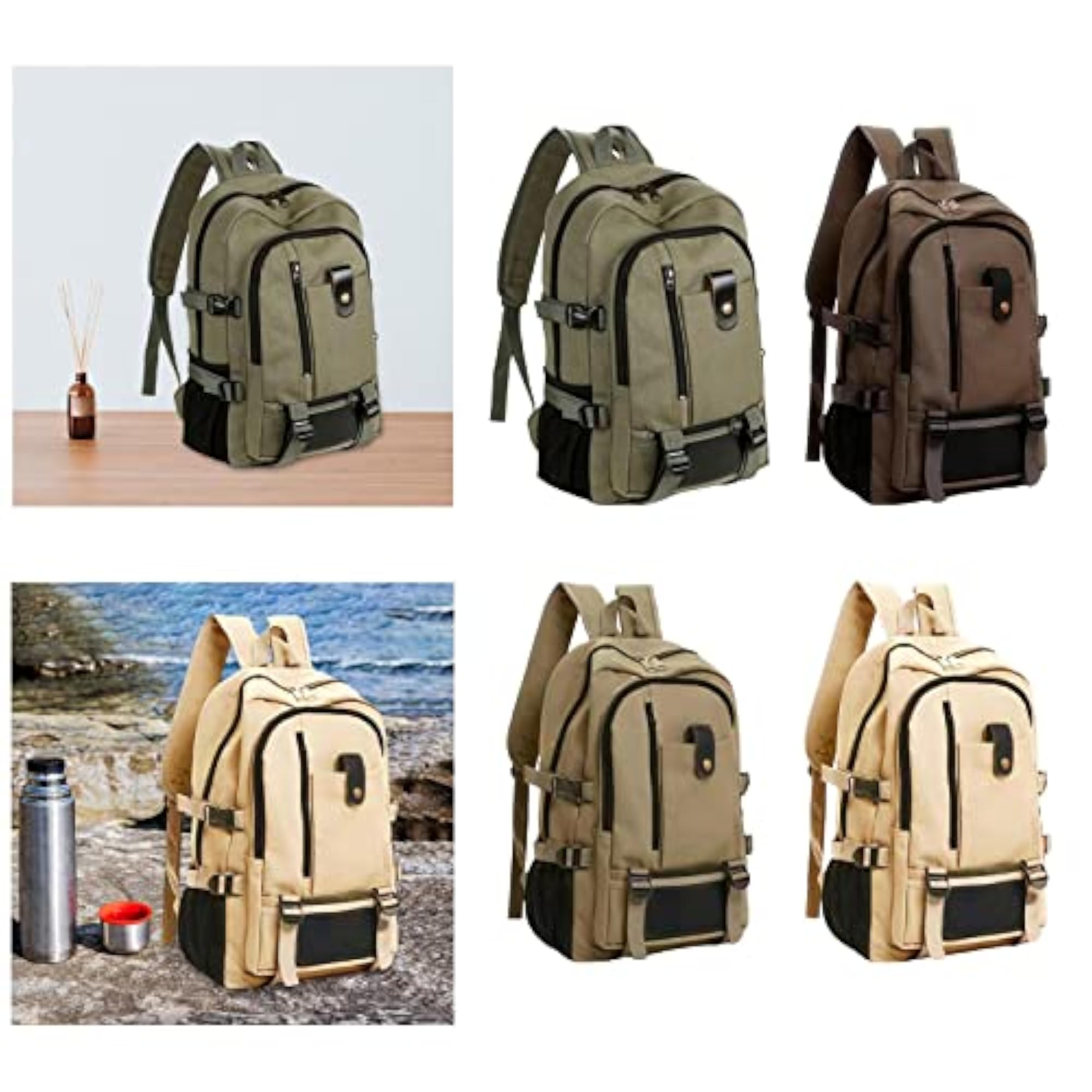 Dark Green Computer Bag Daypack, Travel Backpack