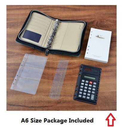 image for Chris-Wang 1Pk PU Woven Pattern Zipper Binder Business Zippered 6-Ring