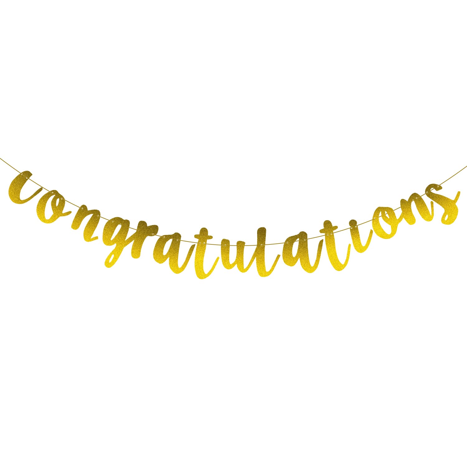 Festone Oro Congratulations 2 Metri - Bandierine Per Laurea, Matrimonio, Pensionamento - ALLY-MAGIC - 4