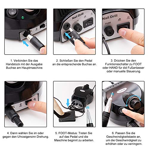 Elektrische Nagelfräser für Gelnägel Professionell Elektrische Nagelfeile Maniküre Pediküre Fräser Maniküre Gerät… – Bild 5