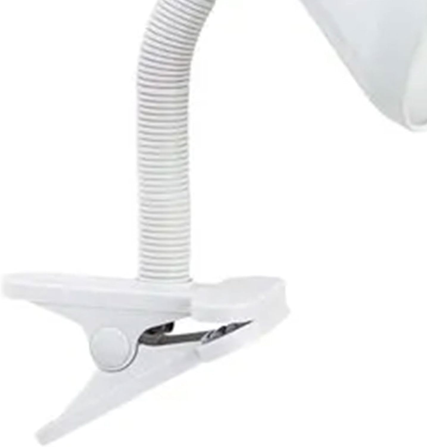 Globe Electric 10.25 Inch 10 Watt A19 Goose Neck Clip Lamp with Non Dimmable LED Bulb and Rotary On/Off Switch on Socket, White