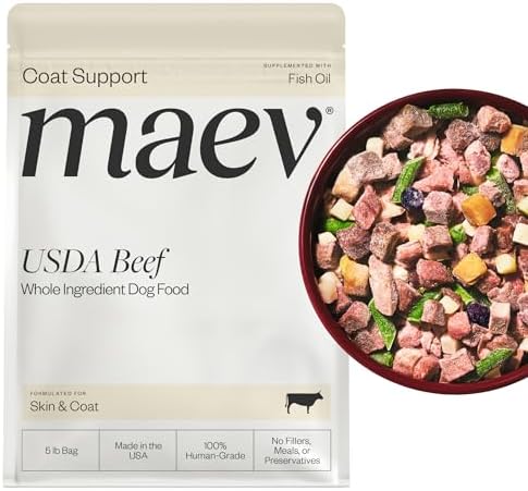 Maev Human-Grade Beef Dog Food, Skin & Coat Formula, Whole Ingred...