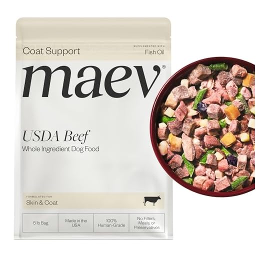 Maev Human-Grade Beef Dog Food, Skin & Coat Formula, Whole Ingredient, Gluten-Free, High Protein Puppy & Dog Food, 5 lb
