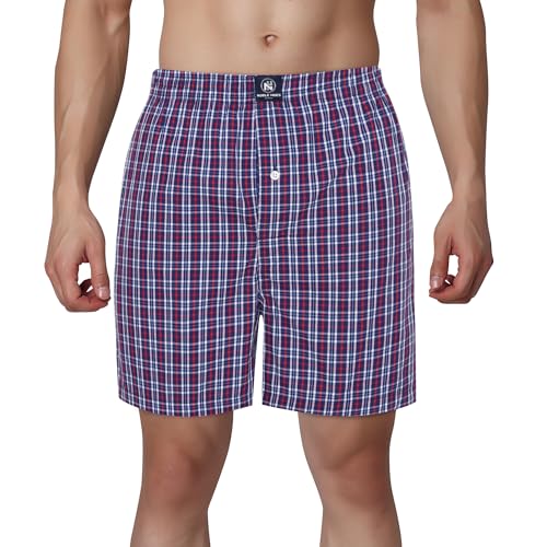 Men's Boxer 5 Pack Cotton Boxer Shorts, Comfortable Cotton Boxers for Man, Multi-color Check Pattern, Sleepwear3