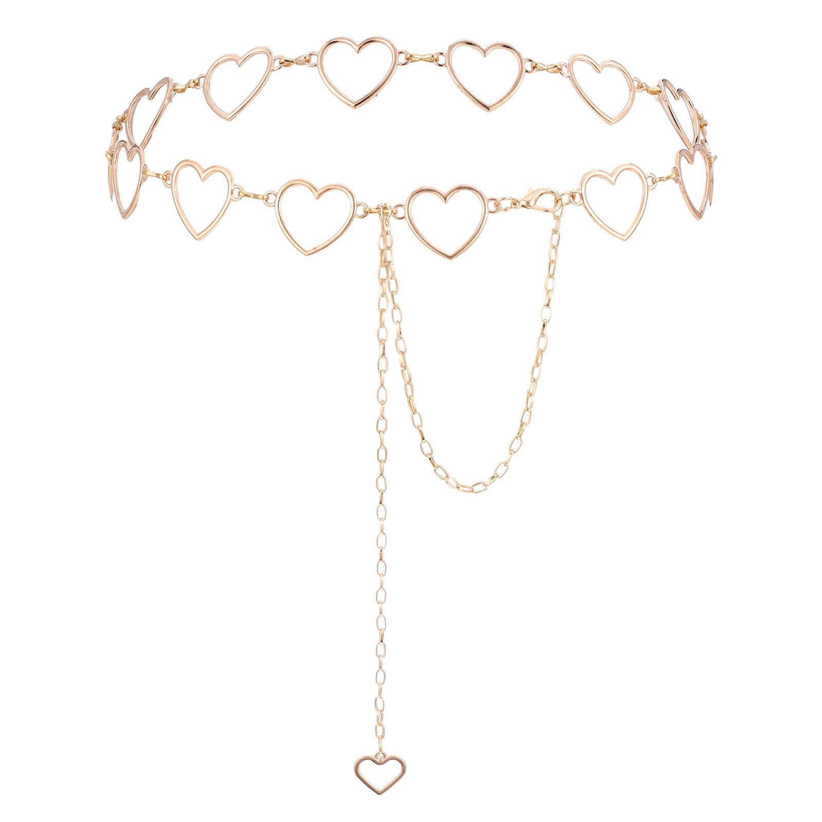 COMNICO Waist Chain Belt, 1Pcs Women Metal Link Body Chain Belt Adjustable Dangling Jewelry Link Belt for Jeans Dress