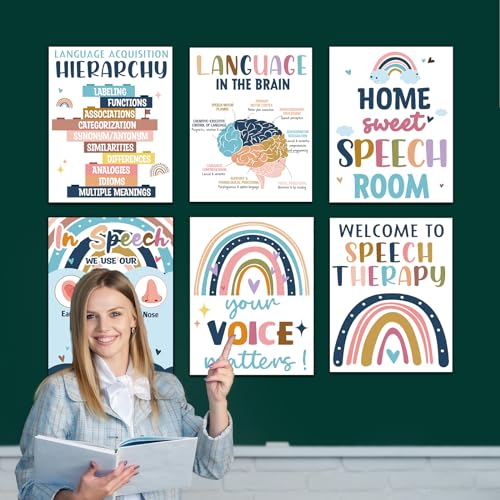 Jacyan 16Pcs Speech Therapy Posters for Classroom Decorations Boho Language Pathologist Bulletin Board Decorations Speech Therapy Wall Decor for Classroom School Office Art Print 11 x 14 Inches - Image 6