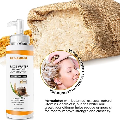 Revitalize Your Hair with Rice Water:Venanoci Hair Growth Shampoo and Conditioner for Women & Men - Effective Hair Loss Treatments, Biotin Infusion, and Thinning Hair Solutions - Thumbnail 6