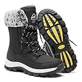 EARLDE Women’s Snow Boot With Waterproof Lace Up Mid-Calf Outdoor Winter Deep...