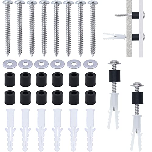 GrliTra 120 Pieces Pegboard Mounting Kit Wall Peg Boards Installation Accessories Pegboard Spacer Kit Includes Screws, Anchors, Spacers and Washers for 1/4-Inch Pegboard (30 Sets)