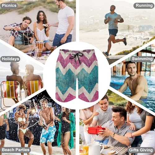 Men's Swim Trunks Quick Dry Board Shorts with Pockets Beach Shorts Purple Gradient Pattern Bathing Suits for Men4
