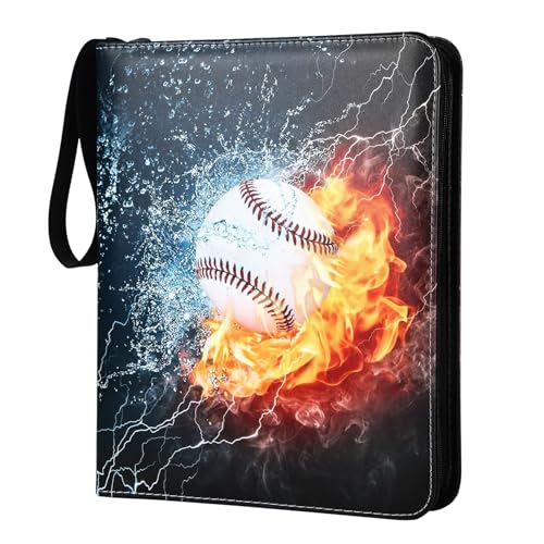 カードファイル カードアルバム トレカファイル プロ野球カード 4ポケットリフィル50枚付属 400枚 大容量 コレクション スリーブ対応 ファスナー（黒）