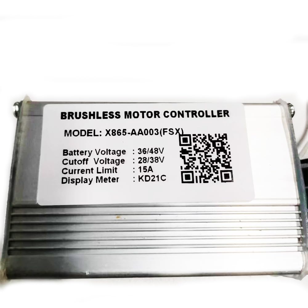 X865-AA003 Contrôleur de Vélo Électrique 36/48V 15A Contrôleur de Moteur sans Balais pour Vélo Electrique Scooter E-Bike Affichage KD21C
