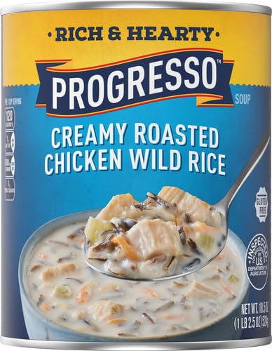 Image of Progresso Rich & Hearty, Creamy Roasted Chicken Wild Rice Canned Soup, Gluten Free, 18.5 oz. (Pack of 4)