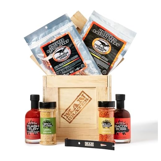 Man Crates Bacon Crate – Includes 5 Awesome Bacon-Flavored Snacks Like Maple Bacon Jerky, Bacon Seasoning and More – Great Gifts for Men