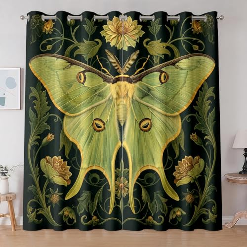 Rideaux occultants rétro botanique Luna en tissu lourd isolant - 6