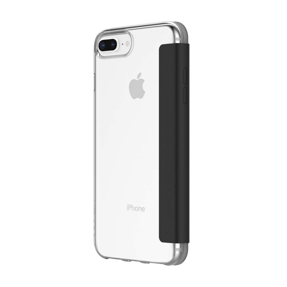 Translucent Protective NGP Folio Flip Case Cover for iPhone 6 Plus/6S Plus/7 Plus, Clear/Black