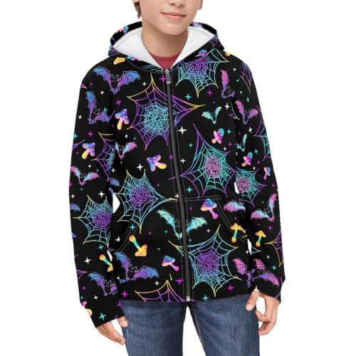 JooMeryer Kids Halloween Full Zip Up Hoodie Boy Girl 3D Printed Long Sleeve Hooded Sweatshirts3