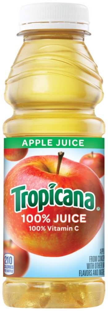 Tropicana Juice 100% Apple, 15.2 oz Plastic Bottle (Pack of 24)