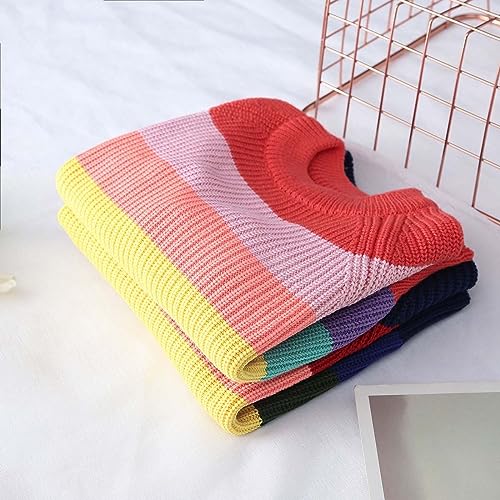 Winter Striped Sweater Coat Tops 2024 Toddler Kid Boys Girls Knitted Colorful Sweater Cardigan Coat Tops Xmas Coat3