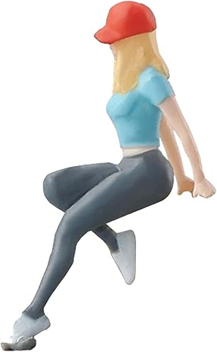 Miniatura 6 de Escena en miniatura Personas 1/64 Figuras de niña de resina 1/64 escala HO Figuras de niña simuladas Figuras de personas para escena en miniatura