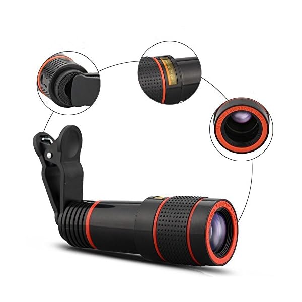 Apexel Phone Camera Lens, 2in1 Phone Camera Lens Kit 12.5X Makroobjektiv für iPhone 0.45X Weitwinkelobjektiv 140… – Bild 4