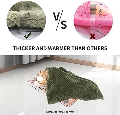 IEUUMLER 3 Pack Fleece Dog Blanket Soft Washable Pet Throw Blanket Sleep Bed Mat FC007 (M (76x52cm), Army Green+Bean Paste Red+Coffee)