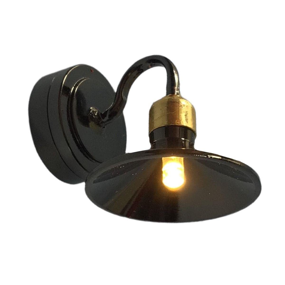 Lampada Da Parete LED Per Casa Delle Bambole Melody Jane - Illuminazione In Miniatura Scala 1:12, Batteria Inclusa, Stile Industriale Nero, Accessorio Realistico - 2