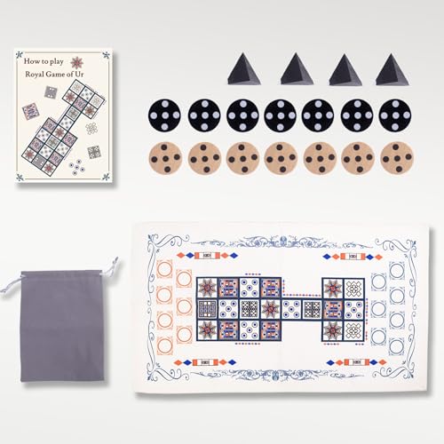 Royal Game of UR, juego de mesa estratégico portátil para 2 jugadores miniatura 3