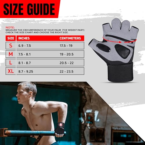 BORN TO WIN Weight Lifting Gym Gloves for Men & Women Wrist Supports, Non-Slip Padded Palm Grip Gloves Gym, Breathable Workout Gloves for Training, Fitness, Exercise, CrossFit, Cycling & Pull-Ups - Image 3