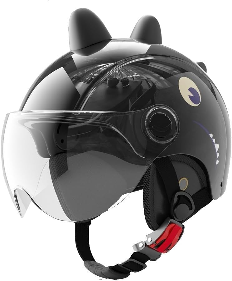 Casque moto enfant dinosaure demi-casque léger 3-16 ans