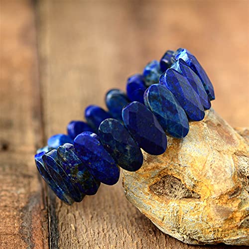 Bracelet en lapis-lazuli élastique, l'harmonie des pierres naturelles au poignet - 4