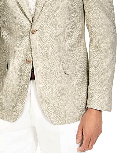 Tallia Mens Blazer Snake Print Notch Collar Overcoat Green XL3