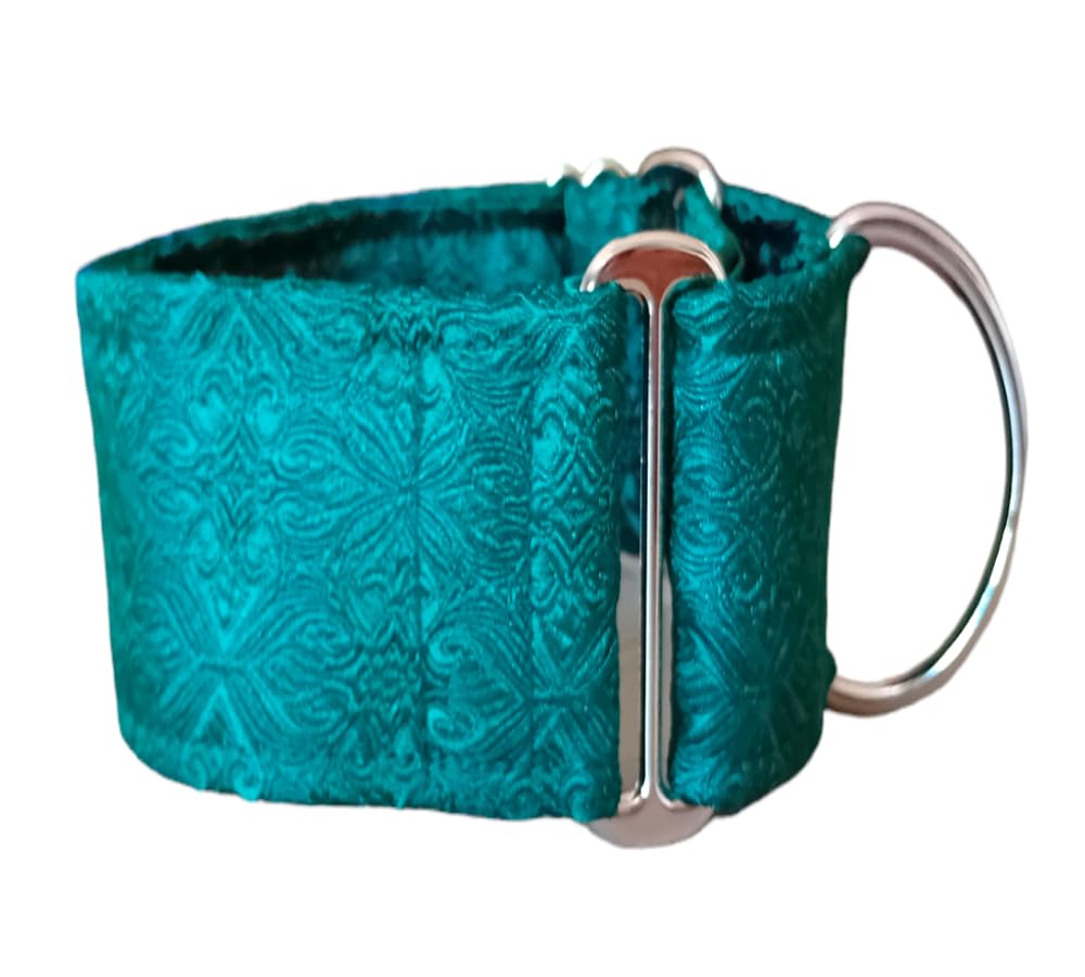 Collar Martingale/Correa/Cinturon Seguridad JUSTICE GREEN para Perro Galgo Greyhound - Hecho a Mano en España