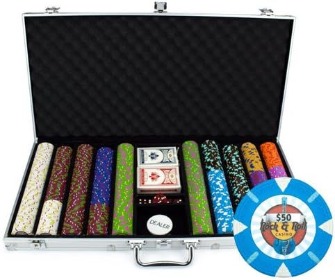 Claysmith Gaming 750-Count 'Rock & Roll' Poker Chip Set in Aluminum Case, 13.5gm