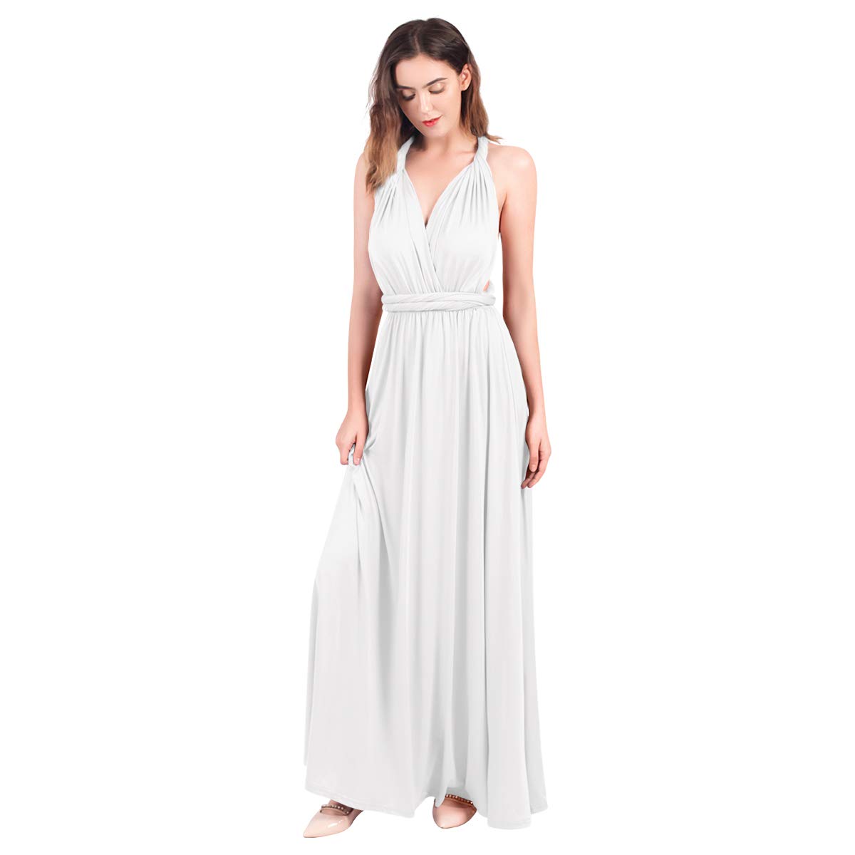 Odizli Vestido de noche largo para mujer, sexy, sin espalda, multivía, envolvente, vestido de fiesta, vestido de dama de honor, vestido de fiesta