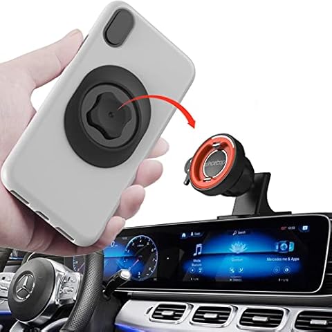 Car Phone Mount Without Magnetic, Stick On Dashboard 360° Rotatable Universal Cell Phone Holder with Ultra-Lock Quick Mount Strongest VHB Adhesive for iPhone Google, Huawei GPS Mini Tablet and More Cover