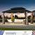 Modern Shade Hardtop Gazebo 12' x 16' with 4 LED Lights, Permanent Outdoor Gazebo with Double Roof, Aluminum Frame, Patio Pavilion with USB Charging Port Deck, Mosquito Netting and Curtains, Black