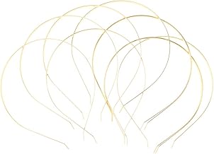 Fenteer 10 teilig aus aus Haarreifen Haarband Stirnband Kopfband Keine Zähne DIY Haarschmuck für und Damen, Gold