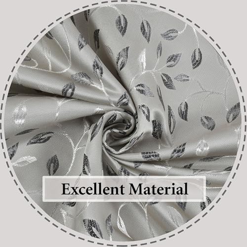 Image of FRESH FROM LOOM Grommet Room Darkening Curtains for Door 9 Feet |Big Window Curtain Premium Polyester Weaved Parda|Modern Parde for Living Room Bedroom|Jacquard Screens(Set of 3,Grey)