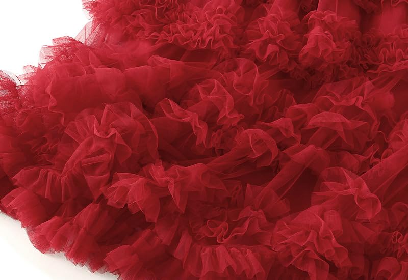 Long Casual Skirts for Women Tulle Cake Elastic High Waist Flowing Midi Fairy Skirts Vacation Autumn4