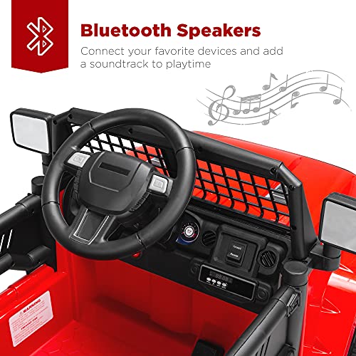 Image of Best Choice Products 12V Kids Electric Vehicle Toy Ride On Car with Parent Remote Control for Toddlers, Seat Harness, 61 lbs Weight Capacity, Locking Doors, Spring Suspension, Bluetooth - Red
