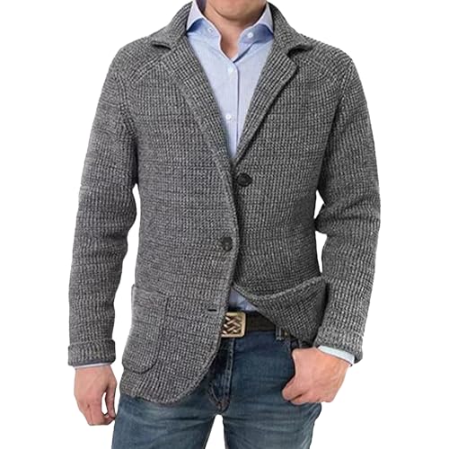 Men's Suit Casual Knitted Jacket Button Lightweight Men Knit Coat Slim Fit Knits Blazer Suit Jackets