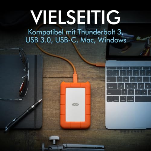 LaCie 4TB Rugged Externe Tragbare Festplatte | USB-C (STFR4000800) – Ansicht 4