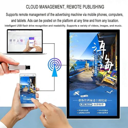 Image of Digital Signage Display, Custom Scrolling Outdoor Digital Signs For Businesses Display Screen Electronic Message Board Stock Ticker Advertising Pixel Led Panel Marquee(32in)