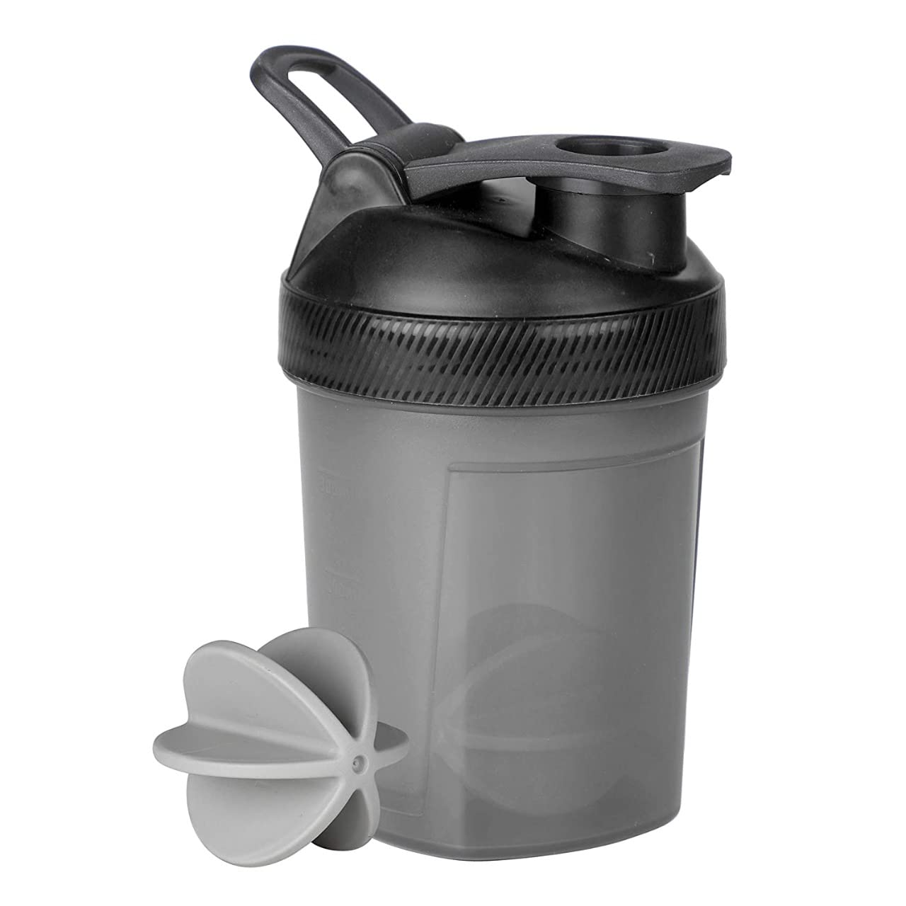 kainoz BPA Free Material and Leakproof Fuel Protein Shaker Supplement Sipper Bottle for Gym Exercise & Sports (Black, 300ml)